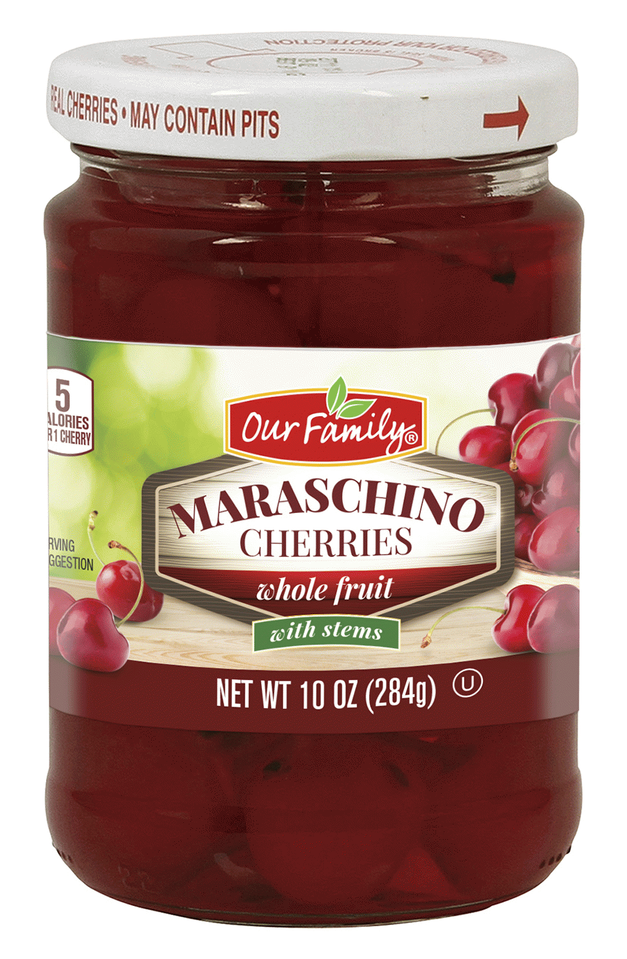 Our Family  maraschino cherries with stems, whole fruit Full-Size Picture